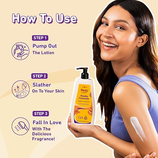 Plum BodyLovin' Vanilla Caramello Body Lotion | Cocoa Butter & Vitamin B5 for Deep Moisturization | Non-Greasy | Soft & Glowing Skin | for Dry to Very Dry Skin | Warm & Cozy Vanilla Fragrance – 200ml