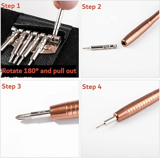 Zaptec 25 in 1 Precision Small Magnetic Screwdriver Set Multi Pocket Repair Tool Kit for Mobile, Laptop, Electronics, iPad, Mackbook, Watch