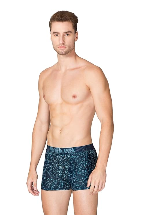 Van Heusen Men Breathable AIR Series Active Trunks - Polyamide Elastane - Swift Dry, 4-Way Stretch_40048_Blue APM02_L