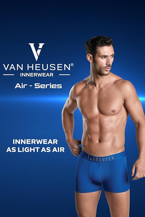 Van Heusen Men Breathable AIR Series Active Trunks - Polyamide Elastane - Swift Dry, 4-Way Stretch_40048_Blue APM02_L