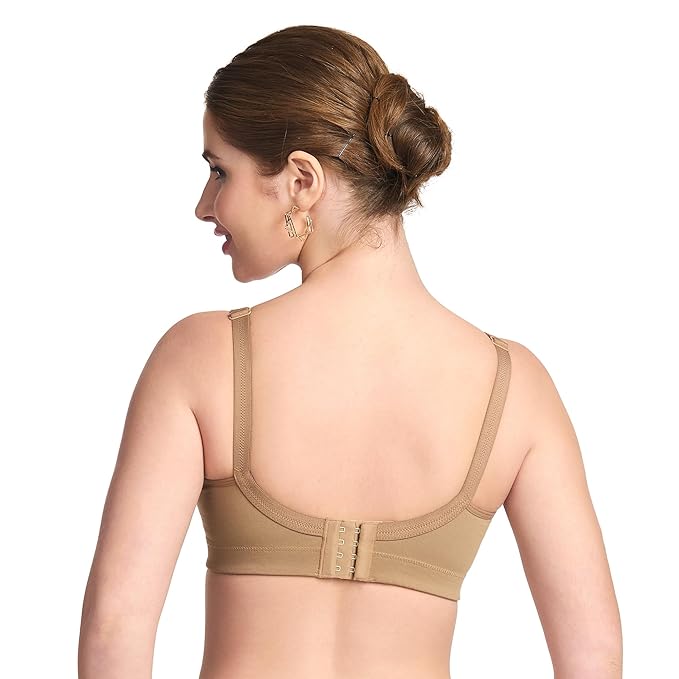 TRYLO Riza T-FIT Women's Non-Padded,Non-Wired,Full Coverage,Seamless 100% Cotton Feel Fabric Bra Available in Multicolor