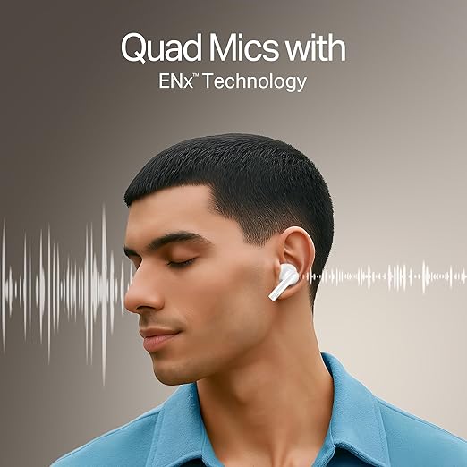 Boat Airdopes 141 Gen 2, 4 Mics ENx Tech, 48 Hrs Playback, Free Music Streaming, Fast Charge, Low Latency, IPX4, v5.4 Bluetooth Earbuds, TWS Ear Buds Wireless Earphones with mic (Active White)