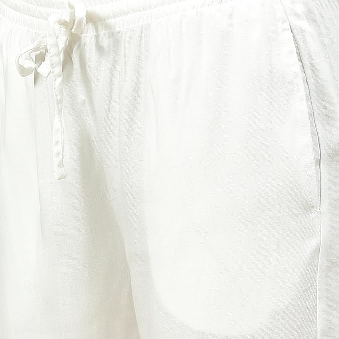 BIBA Women Loose Mid Rise Rayon Palazzo