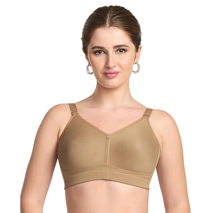 TRYLO Riza T-FIT Women's Non-Padded,Non-Wired,Full Coverage,Seamless 100% Cotton Feel Fabric Bra Available in Multicolor
